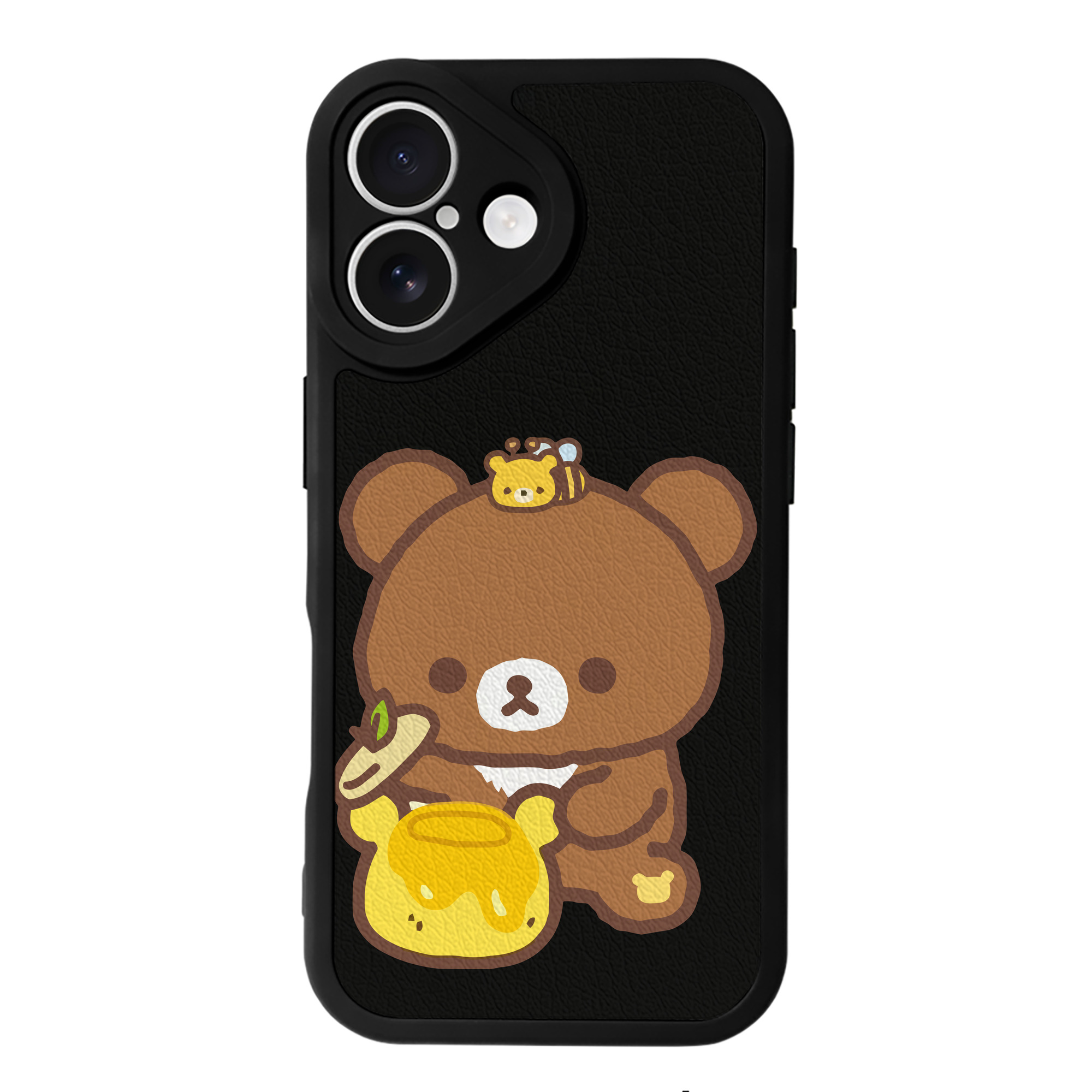 （画像用） リラックマ リラックマ キイロイトリ Rilakkuma Korilakkuma Kiiroitori 【iPhone 16シリーズ対応】シリコンスマホケース（レザー調） 材質：シリコン